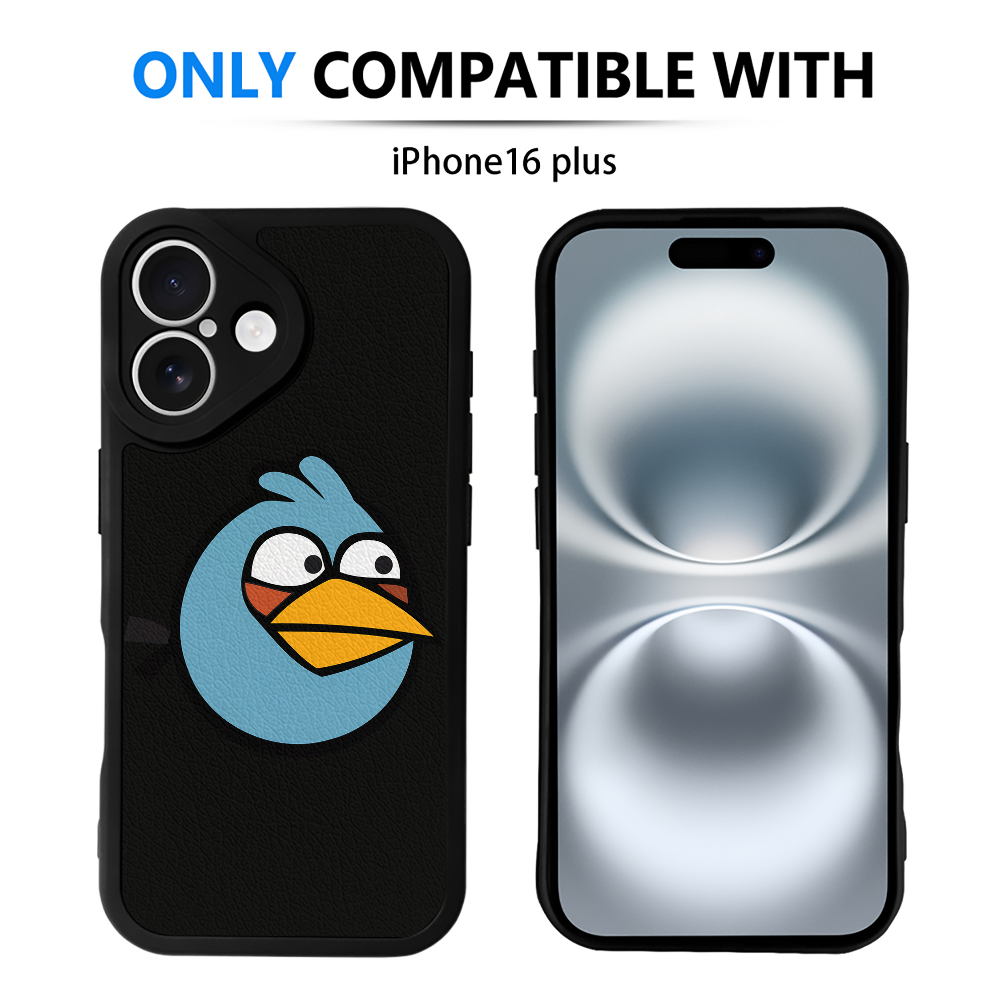 （画像用） Angry Birds アングリーバード 【iPhone 16シリーズ対応】シリコンスマホケース（レザー調） 材質：シリコン